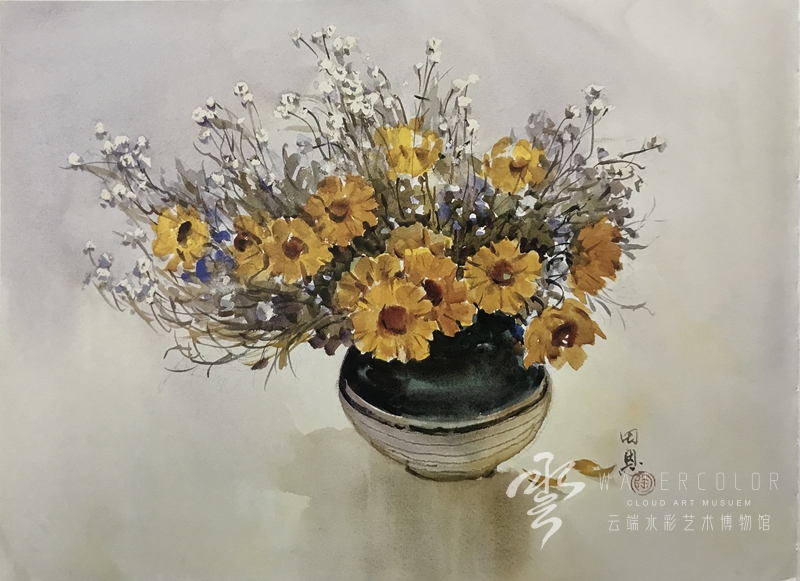 陶田恩 《小花》 53*38cm 1991年
